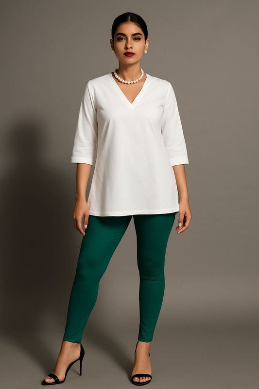 Dark Green leggings in buttery-soft fabric leggings offer all-day comfort