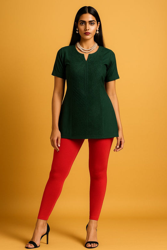 Red Experience All-Day Comfort with Our Seamless Leggings Stylish & Functional Ankle Leggings