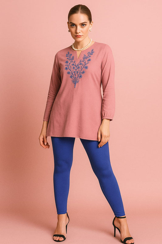 Royal Blue Stretchable Ankle Leggings for Women – Soft & Sleek Fit