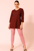 Onion Pink Leggings – Best Ankle-Length Soft Style Comfort for Women