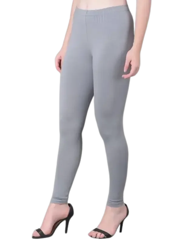 Grey Ankle Length Leggings Effortlessly Stylish Out fit