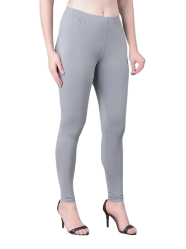 Grey Ankle Length Leggings Effortlessly Stylish Out fit