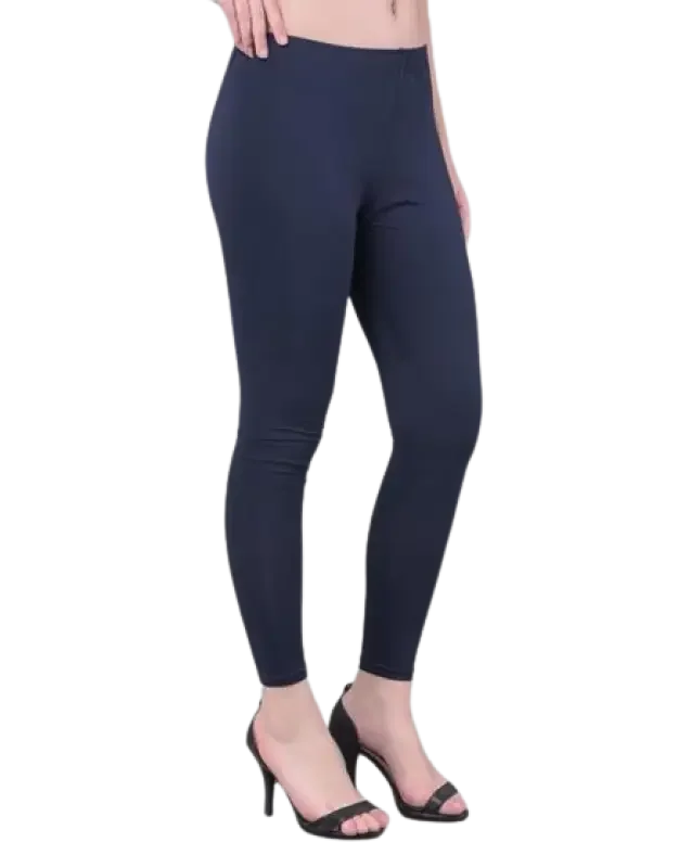 Navy Blue Women’s Ankle-Length Leggings – Soft, Stylish & Stretchable