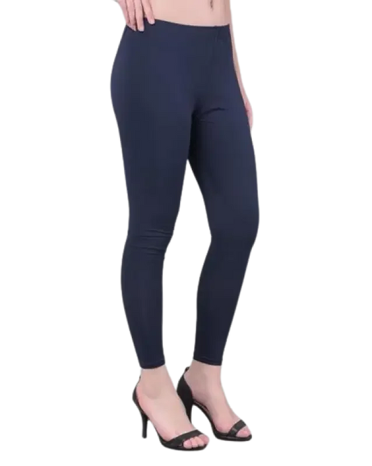 Navy Blue Women’s Ankle-Length Leggings – Soft, Stylish & Stretchable