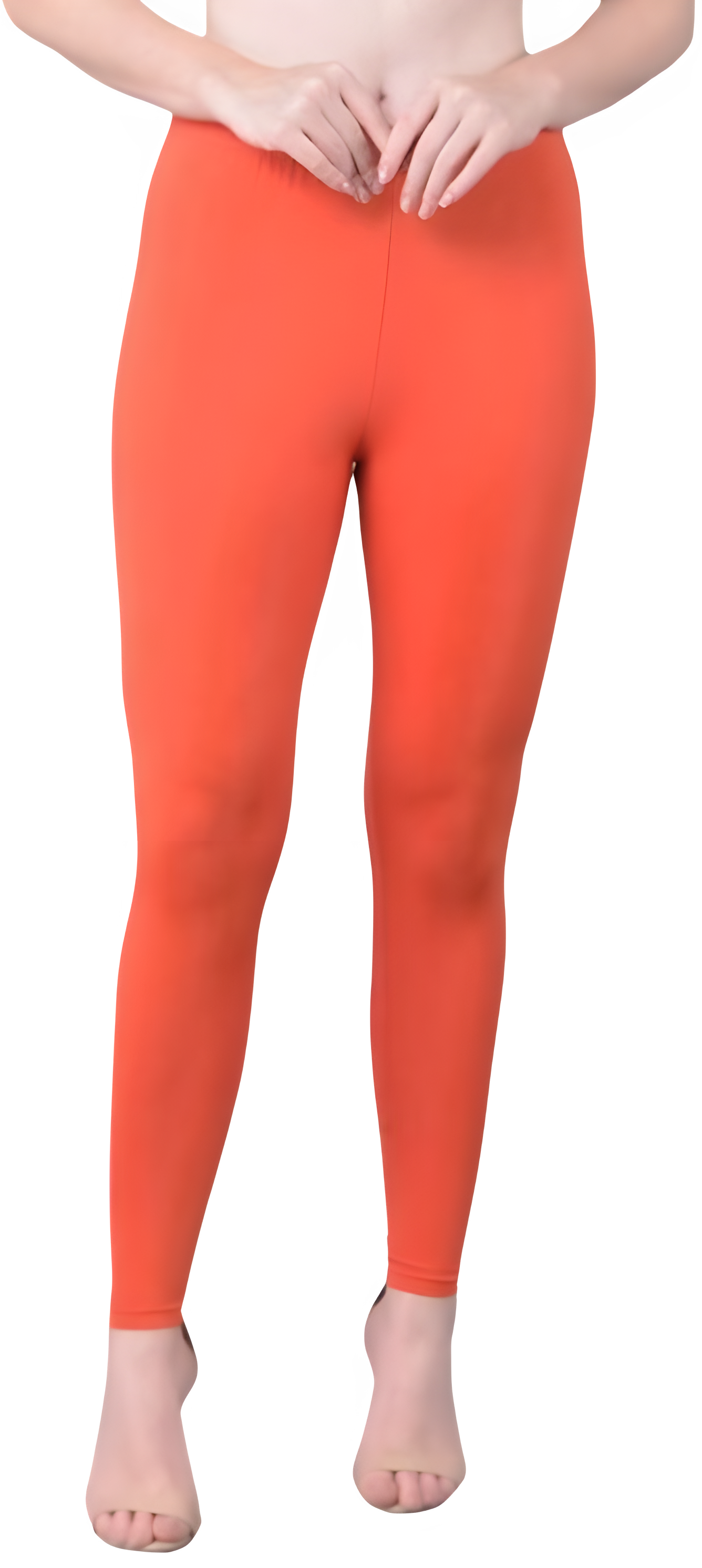 Orange Comfort Ankle-Length Leggings – Daily & Office Wear