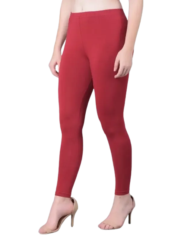Maroon Sustainable Leggings with Style and Comfort Built In - PK COMFORT LIVE