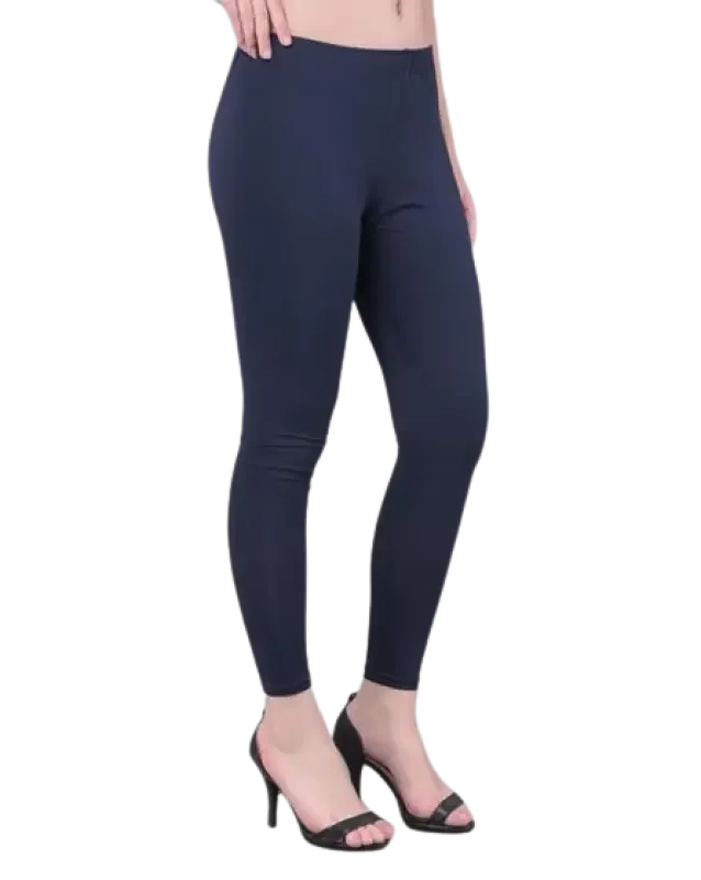Navy Blue Women’s Ankle-Length Leggings – Soft, Stylish & Stretchable - PK COMFORT LIVE