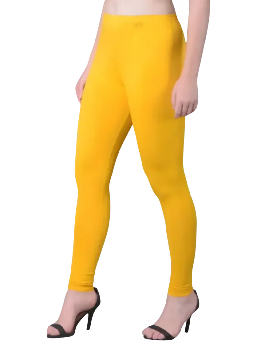 Yellow Comfortable ankle length leggings for daily wear - PK COMFORT LIVE